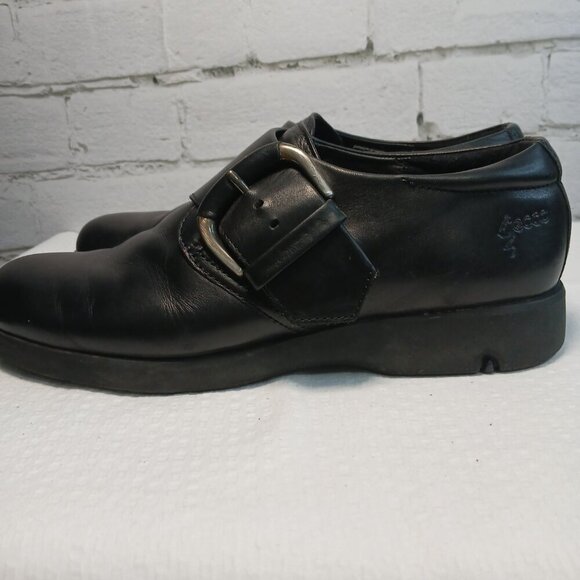 WOMENS ECCO BLACK LEATHER LOAFER WITH MONK STRAP COMFORT SHOE SIZE 40/US9 - Picture 3 of 11